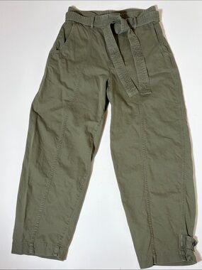 GAP Khakis Olive Green Tie Waist Ankle Pants Women’s Size 8